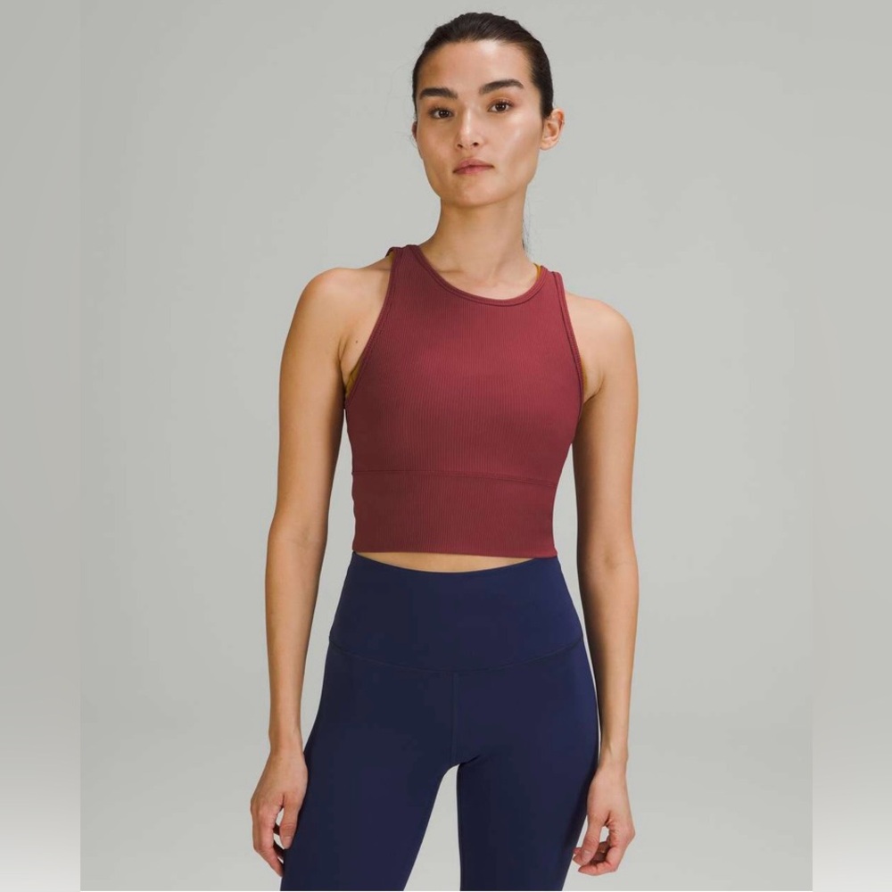 NWT Lululemon Power Pivot Tank Top *Rib Mulled Wine | Size 8